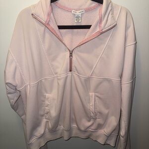 Light Pink Half-Zip Women's Hoodie